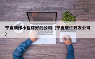 怒江宁夏制作小程序好的公司（宁夏软件开发公司）